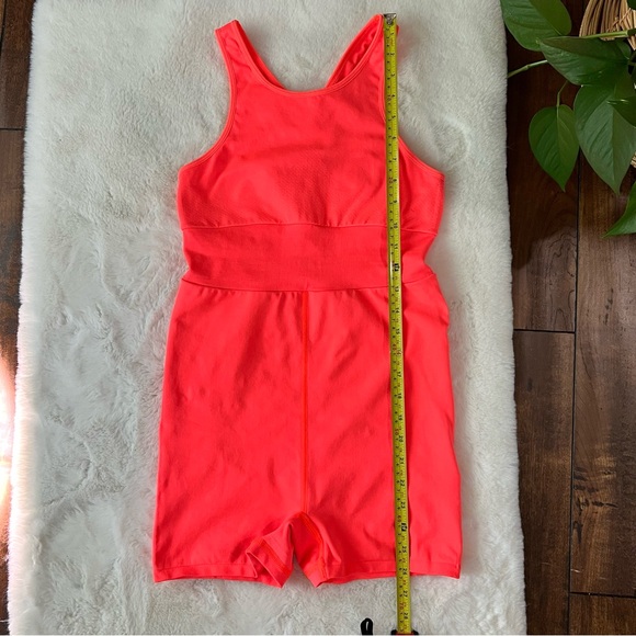 Free People Every Single Time Runsie Neon Coral Sz M/L - Picture 15 of 15